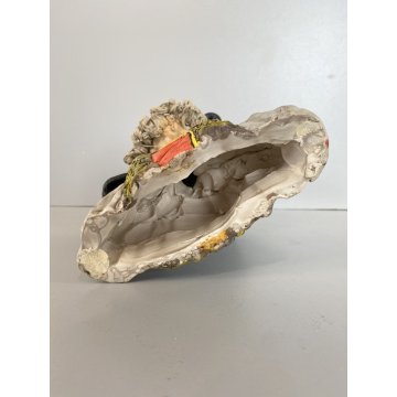 SCULTURA BUSTO CERAMICA UOMO ANZIANO COSTUME TRADIZIONALE SARDO 24,5cm/h