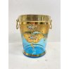 SECCHIELLO CHAMPAGNE VETRO Murano TURCHESE ORO GHIACCIO GLACETTE ICE BUCKET '50
