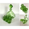 BOTTIGLIA DECANTER 6 BICCHIERI CRISTALLO VERDE MOLATO BOHEMIAN CRYSTAL ART DECO'