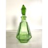BOTTIGLIA DECANTER 6 BICCHIERI CRISTALLO VERDE MOLATO BOHEMIAN CRYSTAL ART DECO'