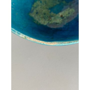 PORTAOGGETTI CIOTOLA BOWL CERAMICA RAKU REFRATTARIO SMALTO TURCHESE '900