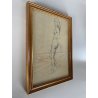 QUADRO DISEGNO MATITA su CARTA Gigi Comolli NUDO STUDIO FIGURA FEMMINILE '900