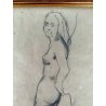 QUADRO DISEGNO MATITA su CARTA Gigi Comolli NUDO STUDIO FIGURA FEMMINILE '900