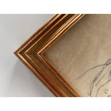 QUADRO DISEGNO MATITA su CARTA Gigi Comolli NUDO STUDIO FIGURA FEMMINILE '900