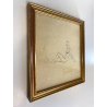 QUADRO DISEGNO MATITA CARTA Gigi Comolli NUDO STUDIO FIGURA FEMMINILE SEDUTA 900