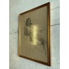 QUADRO DISEGNO CARBONCINO su CARTA Gigi Comolli NUDO STUDIO FIGURA FEMMINILE 900