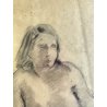 QUADRO DISEGNO CARBONCINO su CARTA Gigi Comolli NUDO STUDIO FIGURA FEMMINILE 900