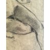 QUADRO DISEGNO CARBONCINO su CARTA Gigi Comolli NUDO STUDIO FIGURA FEMMINILE 900
