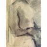 QUADRO DISEGNO CARBONCINO su CARTA Gigi Comolli NUDO STUDIO FIGURA FEMMINILE 900