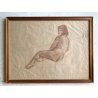 QUADRO DISEGNO SANGUIGNA CARTA Gigi Comolli NUDO DONNA STUDIO FIGURA FEMMINILE