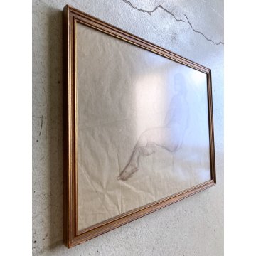 QUADRO DISEGNO SANGUIGNA CARTA Gigi Comolli NUDO DONNA STUDIO FIGURA FEMMINILE