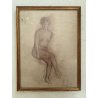 QUADRO DISEGNO SANGUIGNA CARTA Gigi Comolli STUDIO FIGURA FEMMINILE NUDO DONNA
