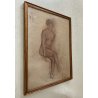 QUADRO DISEGNO SANGUIGNA CARTA Gigi Comolli STUDIO FIGURA FEMMINILE NUDO DONNA