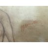 QUADRO DISEGNO SANGUIGNA CARTA Gigi Comolli STUDIO FIGURA FEMMINILE NUDO DONNA