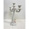 CANDELABRO PORCELLANA BIANCA "AK "STILE LIBERTY 3 BRACCI DECORO FLOREALE '900