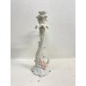 CANDELABRO PORCELLANA BIANCA "AK "STILE LIBERTY 3 BRACCI DECORO FLOREALE '900