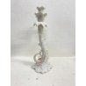 CANDELABRO PORCELLANA BIANCA "AK "STILE LIBERTY 3 BRACCI DECORO FLOREALE '900