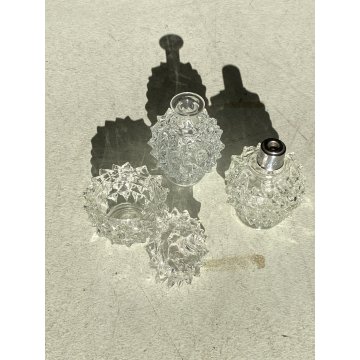 SET 3 Vanity Bottle  Barovier&Toso VETRO MURANO ROSTRATO TRASPARENTE ART DECO'