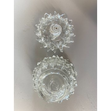 SET 3 Vanity Bottle  Barovier&Toso VETRO MURANO ROSTRATO TRASPARENTE ART DECO'