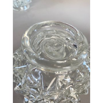 SET 3 Vanity Bottle  Barovier&Toso VETRO MURANO ROSTRATO TRASPARENTE ART DECO'