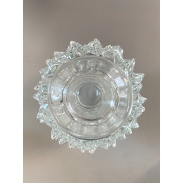 SET 3 Vanity Bottle  Barovier&Toso VETRO MURANO ROSTRATO TRASPARENTE ART DECO'