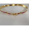 CINTURA Gucci LUXURY BELT METALLO ARTICOLATO FINITURA ORO SMALTO ROSSO BLU 70's