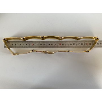 CINTURA Gucci LUXURY BELT METALLO ARTICOLATO FINITURA ORO SMALTO ROSSO BLU 70's