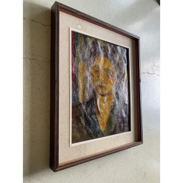 DIPINTO OLIO TELA Corrado Selvini RITRATTO DONNA FIGURA FEMMINILE ASTRATTO '900
