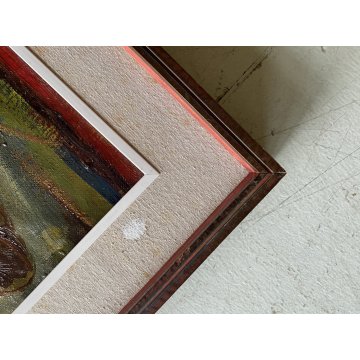 DIPINTO OLIO TELA Corrado Selvini RITRATTO DONNA FIGURA FEMMINILE ASTRATTO '900