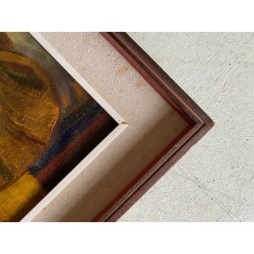 DIPINTO OLIO TELA Corrado Selvini RITRATTO DONNA FIGURA FEMMINILE ASTRATTO '900