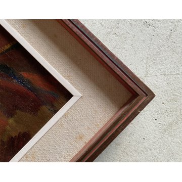 DIPINTO OLIO TELA Corrado Selvini RITRATTO DONNA FIGURA FEMMINILE ASTRATTO '900