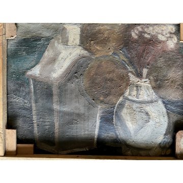 DIPINTO OLIO TELA Corrado Selvini RITRATTO DONNA FIGURA FEMMINILE ASTRATTO '900