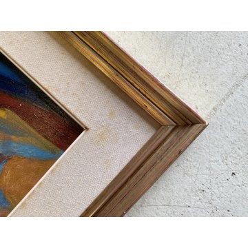 DIPINTO OLIO TELA Corrado Selvini RITRATTO UOMO FIGURA MASCHILE ASTRATTO '900