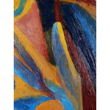 DIPINTO OLIO TELA Corrado Selvini RITRATTO UOMO FIGURA MASCHILE ASTRATTO '900