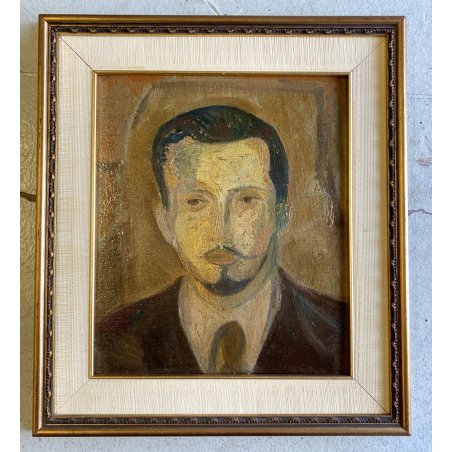 DIPINTO ASTRATTO OLIO TELA Corrado Selvini "Ritratto Avv Bononi" Figura MASCHILE