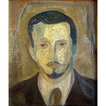 DIPINTO ASTRATTO OLIO TELA Corrado Selvini "Ritratto Avv Bononi" Figura MASCHILE
