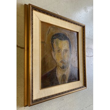 DIPINTO ASTRATTO OLIO TELA Corrado Selvini "Ritratto Avv Bononi" Figura MASCHILE