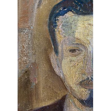 DIPINTO ASTRATTO OLIO TELA Corrado Selvini "Ritratto Avv Bononi" Figura MASCHILE