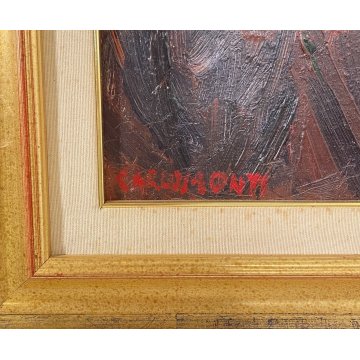 DIPINTO OLIO Carlo Monti VEDUTA PAESAGGIO RURALE COLLINA ARONA LAGO MAGGIORE