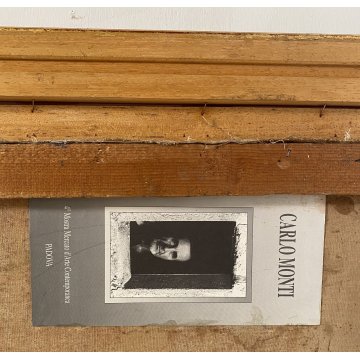 DIPINTO OLIO Carlo Monti VEDUTA PAESAGGIO RURALE COLLINA ARONA LAGO MAGGIORE