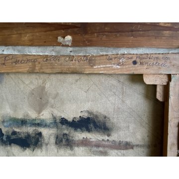 DIPINTO OLIO TELA RITRATTO Corrado Selvini  "L'uomo colla cresta" ASTRATTO MEINA