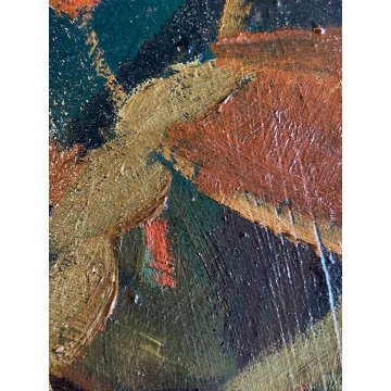 DIPINTO OLIO TELA RITRATTO Corrado Selvini  "L'uomo colla cresta" ASTRATTO MEINA