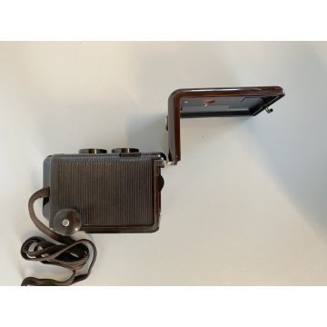 FOTOCAMERA Argus LUMAR 75mm BIOTTICA TLR 6X6 VINTAGE BROWN BACHELITE USA '50/'60