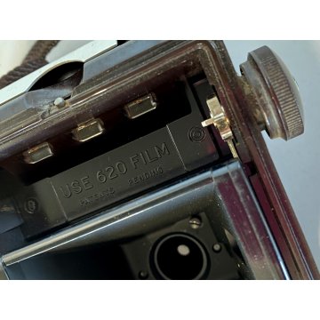 FOTOCAMERA Argus LUMAR 75mm BIOTTICA TLR 6X6 VINTAGE BROWN BACHELITE USA '50/'60