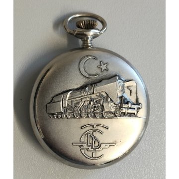 ANTICO OROLOGIO TASCA Perseo FS FERROVIE Turche RAILROAD OLD POCKET WATCH 6497