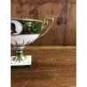 ANTICA TAZZA TEA Limoges AF FRANCE COPPA PIEDESTALLO ORO VERDE STILE IMPERO 1918