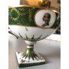 ANTICA TAZZA TEA Limoges AF FRANCE COPPA PIEDESTALLO ORO VERDE STILE IMPERO 1918