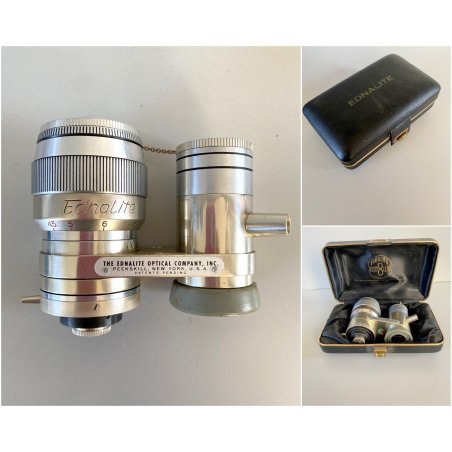 OBIETTIVO ZOOM EDNALITE CINEPRESA PELLICOLA 8MM TELEPHOTO WIDEANGLE NORMAL USA