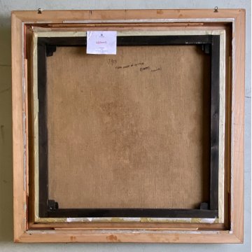 GRANDE QUADRO OLIO Gigi Comolli "L'Attesa" RITRATTO ANZIANA ROSARIO PREGHIERA