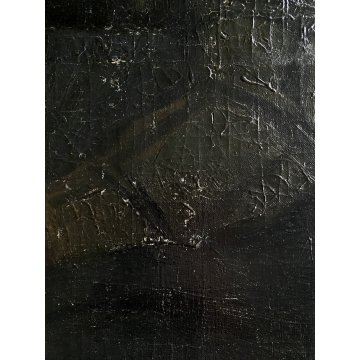 GRANDE QUADRO OLIO Gigi Comolli "L'Attesa" RITRATTO ANZIANA ROSARIO PREGHIERA